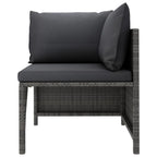 vidaXL 2-Seater Outdoor Garden Sofa with Cushions, Gray Poly Rattan Patio Set with Removable and Washable Polyester Covers, Lightweight for Easy Movement