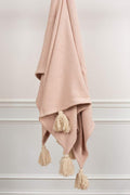 Rizzy Home | TH0591 | 50"X 60" Pink/Red/Neutral Throw