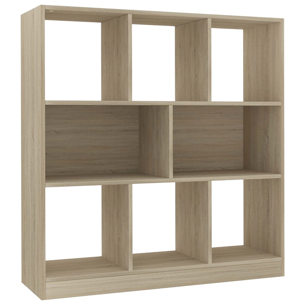 vidaXL Book Cabinet, Book Cabinet Open Shelf Bookcase, Wall Bookshelf for Living Room, Shelving Unit, Modern, Sonoma Oak Engineered Wood