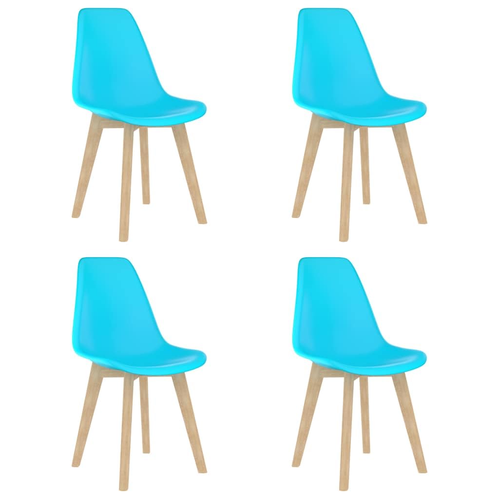 vidaXL Dining Chairs 4 pcs Blue Plastic