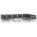 vidaXL 10 Piece Patio Lounge Set - Steel Frame, Comfortable Woven Fabric Sofas with Thick Padded Cushions, Modular Design, Easy-to-Maintain, Suit for Garden and Outdoor Use