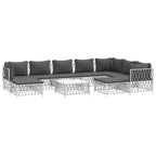 vidaXL 10 Piece Patio Lounge Set - Steel Frame, Comfortable Woven Fabric Sofas with Thick Padded Cushions, Modular Design, Easy-to-Maintain, Suit for Garden and Outdoor Use