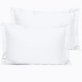 Ntbay 2 Pack 500 Thread Count 100% Egyptian Cotton Queen Pillow Shams, Super Soft And Breathable Oxford Pillowcases For Bed, 20X30 Inches, White
