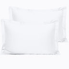Ntbay 2 Pack 500 Thread Count 100% Egyptian Cotton Queen Pillow Shams, Super Soft And Breathable Oxford Pillowcases For Bed, 20X30 Inches, White
