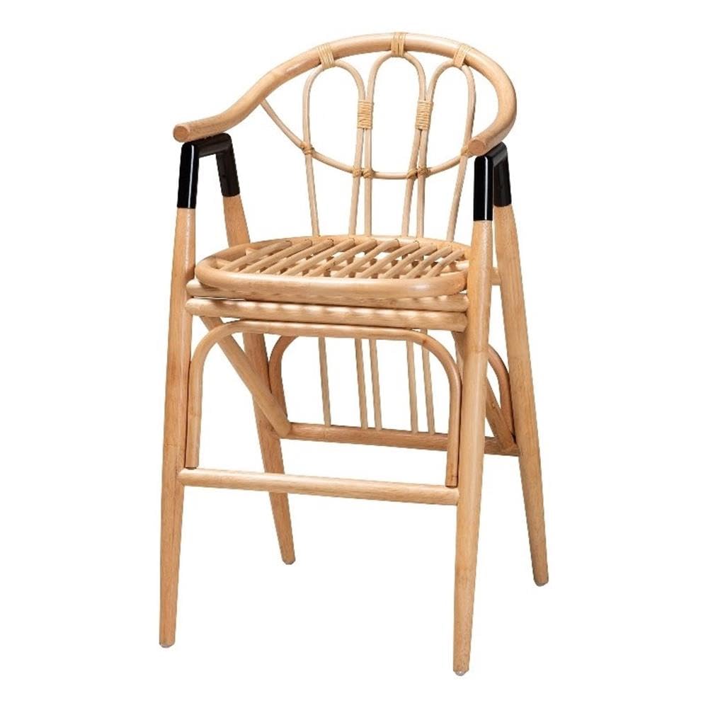 Cyntia Bohemian Natural Rattan Counter Stool - Thumbnail 4