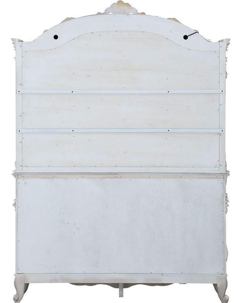 ACME Furniture Wooden Frame Hutch and Buffet, Antique White