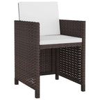 vidaXL 11 Piece Patio Dining Set with Cushions Poly Rattan Brown