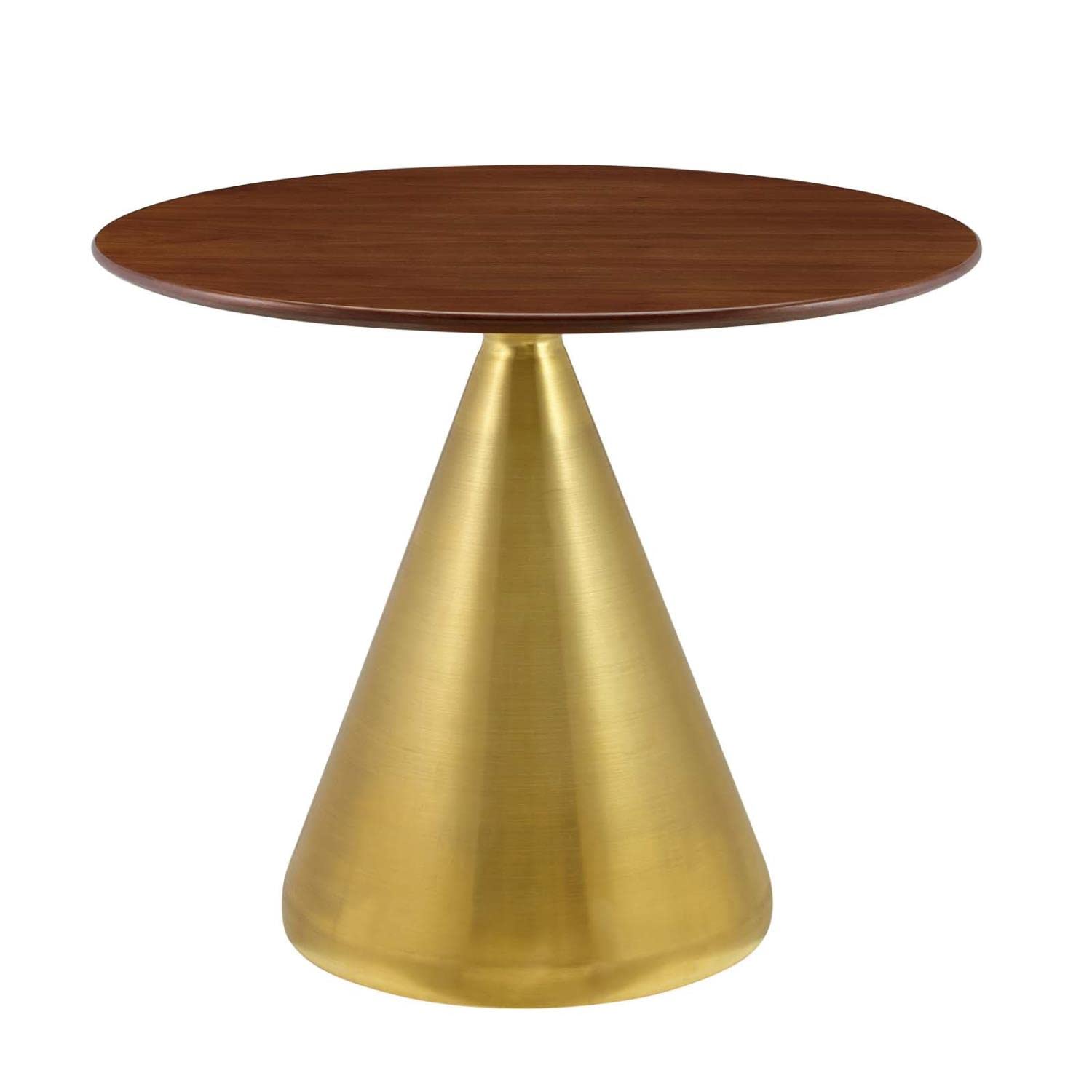 Modway Tupelo Round Wood Grain 36&quot; Dining Table in Gold Walnut