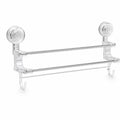 ATORSE Polished Finish SuctionCup Towel Rack Reusable DoubleBar Towel Rack, Transparent, Long