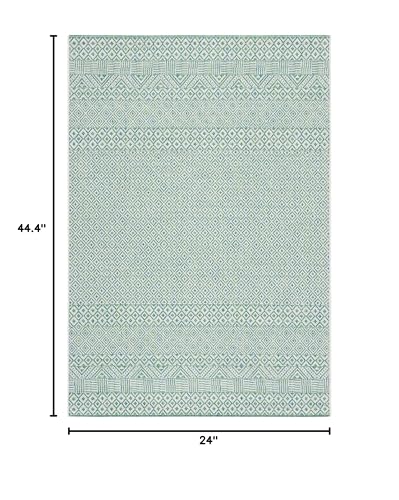Safavieh Courtyard Collection 2' X 3'7' Ivory/Green Cy8235 Indoor/ Outside Waterproof Easy Cleansingpatio Backyard Mudroom Acce