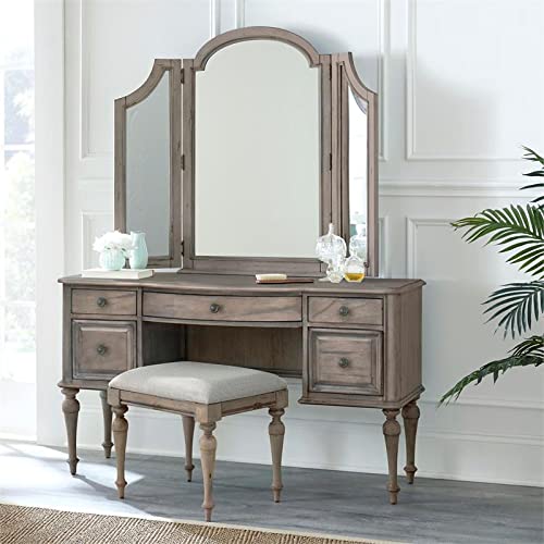 Steve Silver Highland Park Driftwood Gray Wood Vanity Set