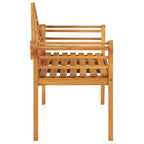 vidaXL Outdoor Patio Bench 49.2", Solid Acacia Wood with Oil Finish, Comfortable Seating, Garden Furniture in Brown.
