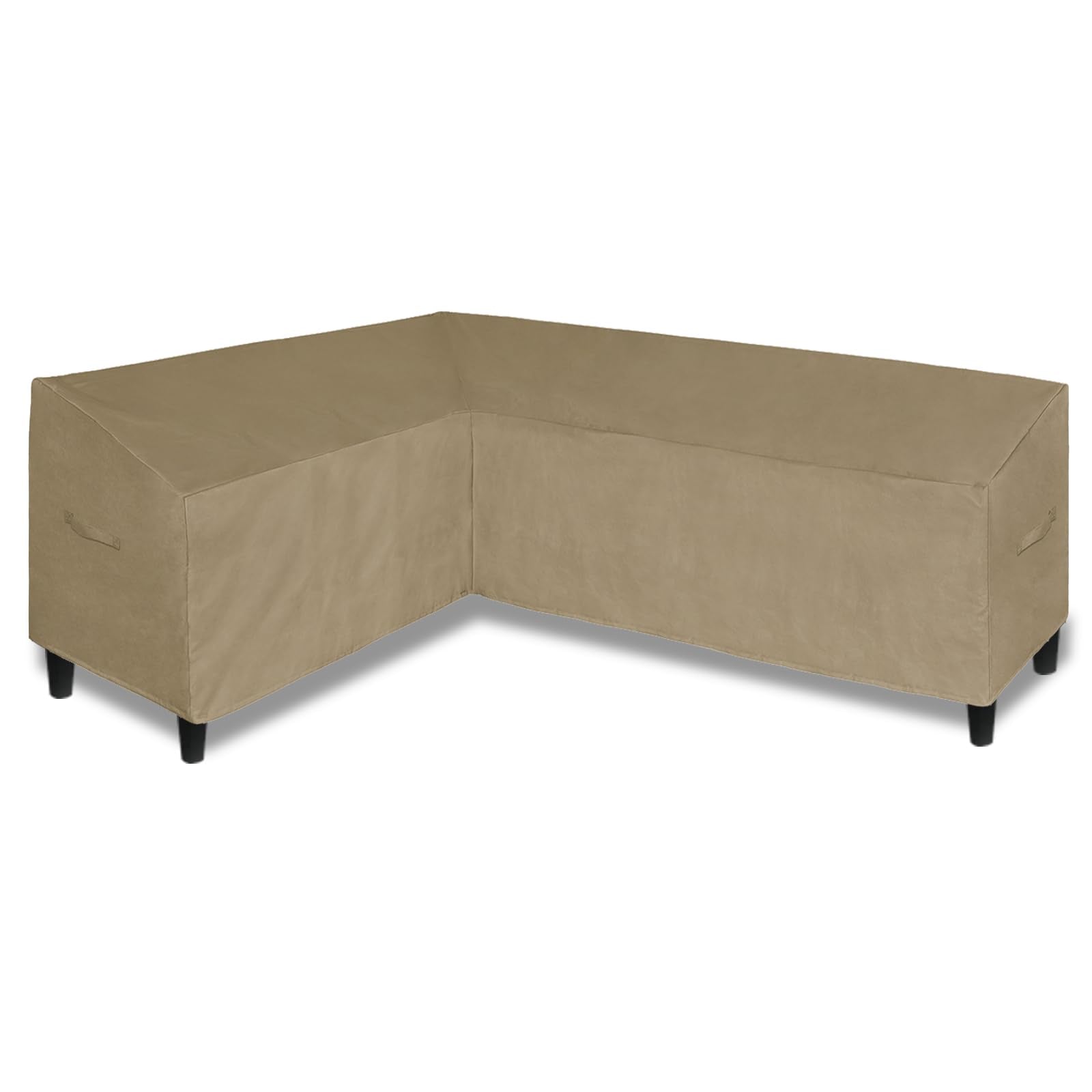 Easy-Going Patio L-Shaped Sectional Sofa Cover, 83“X104' Waterproof Outdoor Sectional Cover, Heavy Duty Garden Furniture Cover With Air Vent (Left Facing, Camel)
