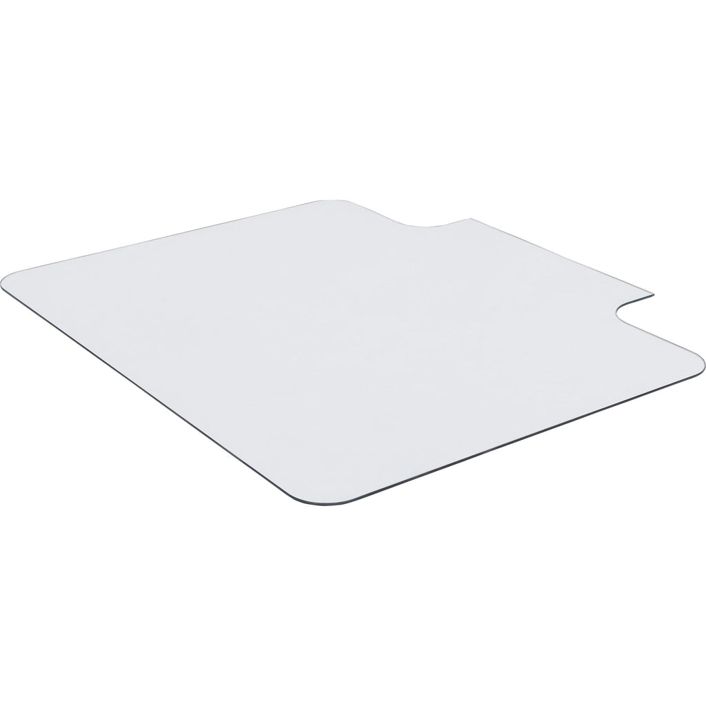 Lorell Tempered Glass Chairmat with Lip, 48" Width x 36" Depth x 0.25" Thickness, Clear, 1 Each