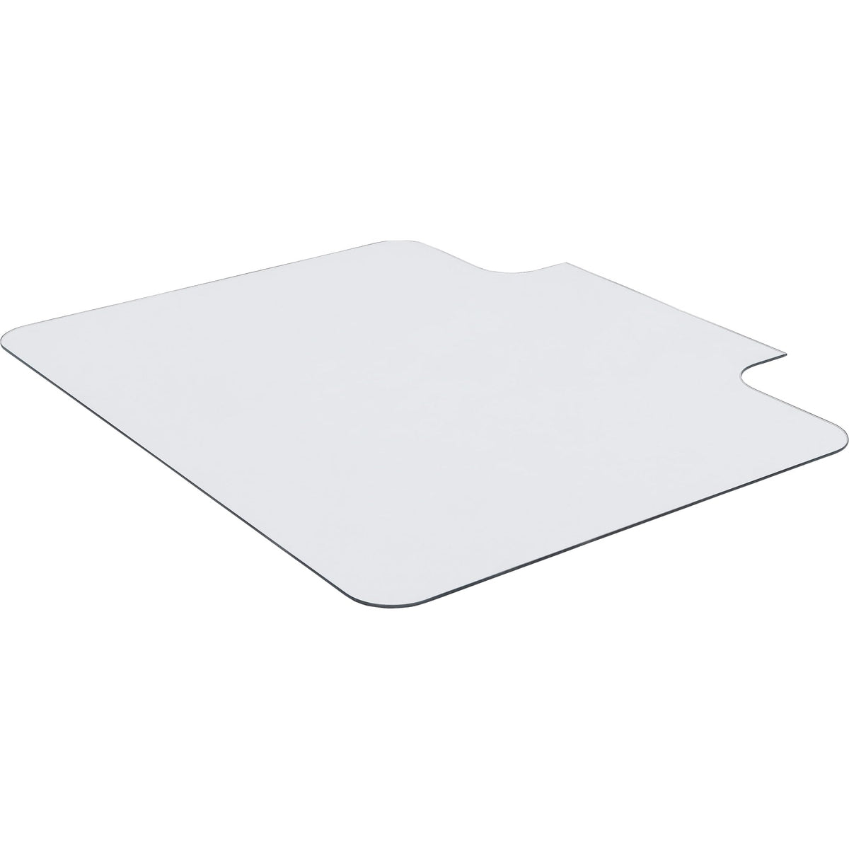 Lorell Tempered Glass Chairmat with Lip, 48&quot; Width x 36&quot; Depth x 0.25&quot; Thickness, Clear, 1 Each