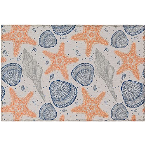 Seabreeze Sz4 Beige Coastal Rug Rectangle 5' X 7 ' 6"