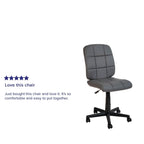 Flash Furniture Clayton Mid Back Swivel Task Chair - Gray Vinyl Upholstery - Tufted Back and 360° Swivel