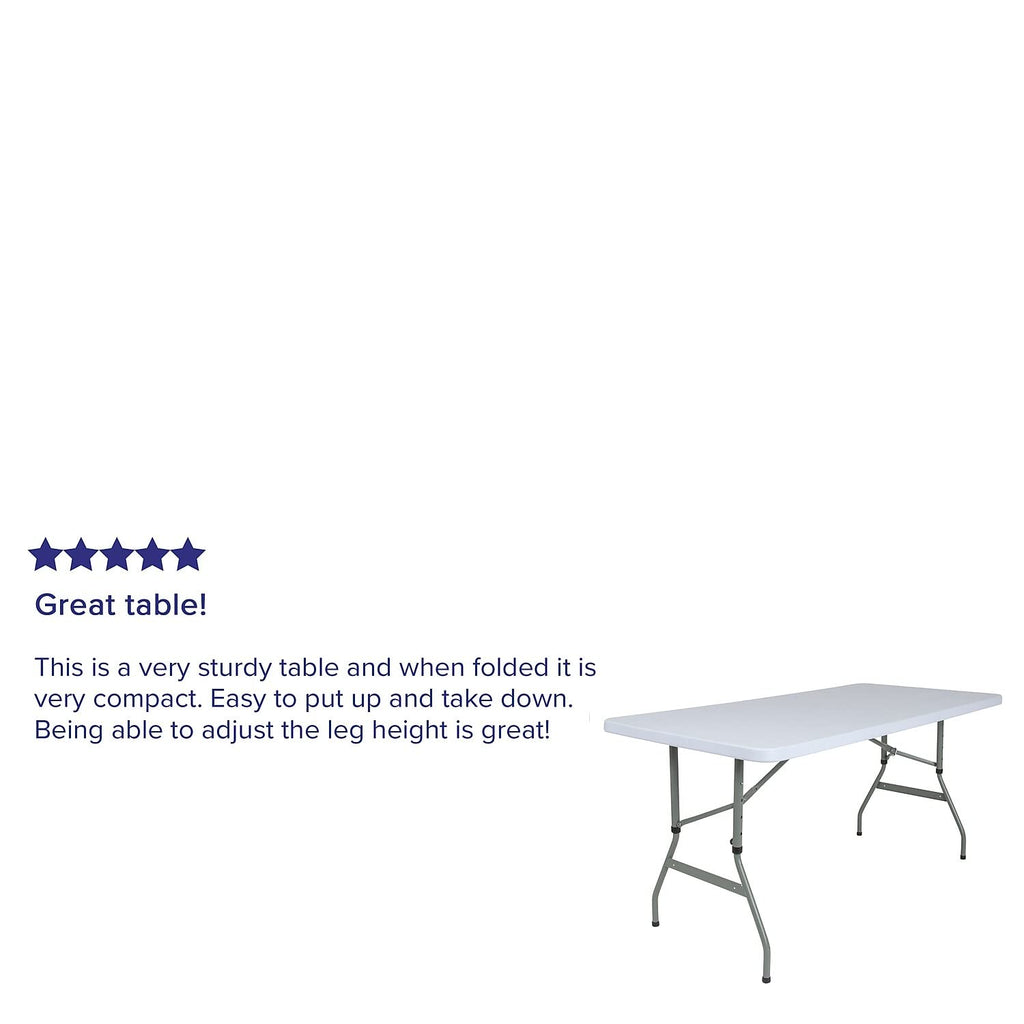 Flash Furniture Kathryn 4.93-Foot Height Adjustable Granite White Plastic Folding Table