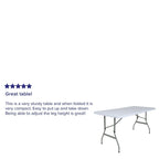 Flash Furniture Kathryn 4.93-Foot Height Adjustable Granite White Plastic Folding Table