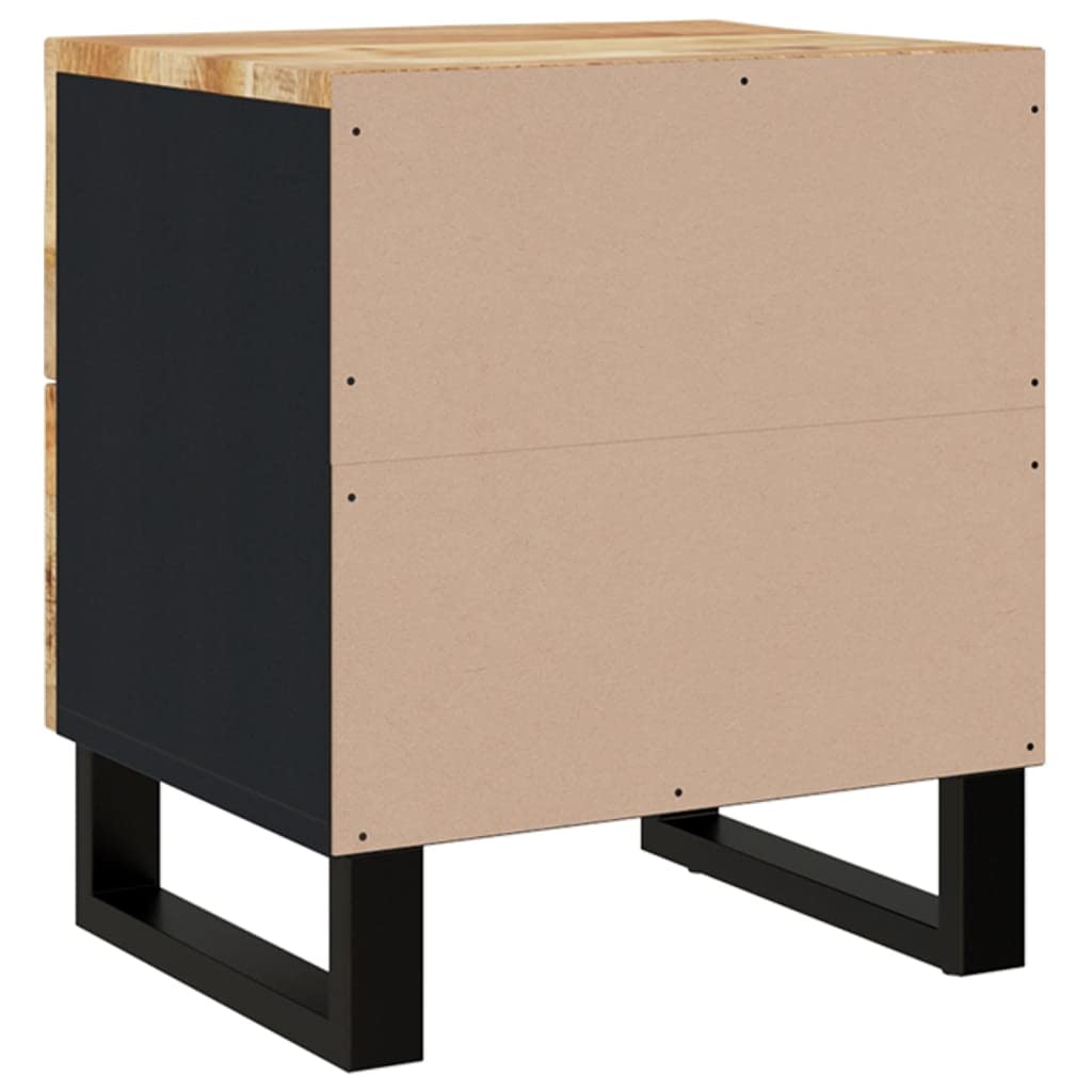 vidaXL Nightstand Storage Accent Bedside Table with Drawers Solid Wood Mango