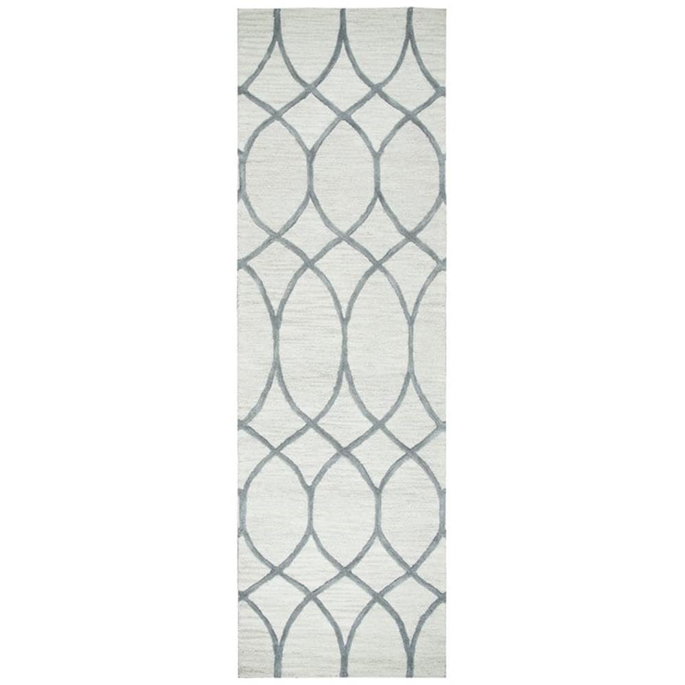 Alora Decor Berlin 2'6&quot; X 10' Trellis Khaki/Gray/Rust/Blue Hand-Tufted Area Rug