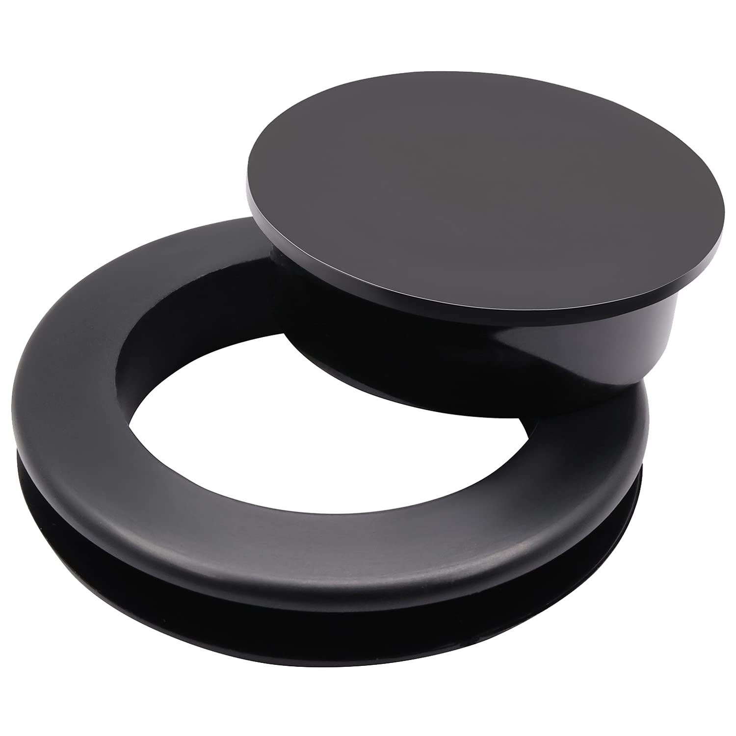 Zxuezheng 1 Pieces 2 Inch Silicone Umbrella Hole Ring Plug And Cap Set For Glass Outdoors Patio Table Deck Yard (Silicone,Black)