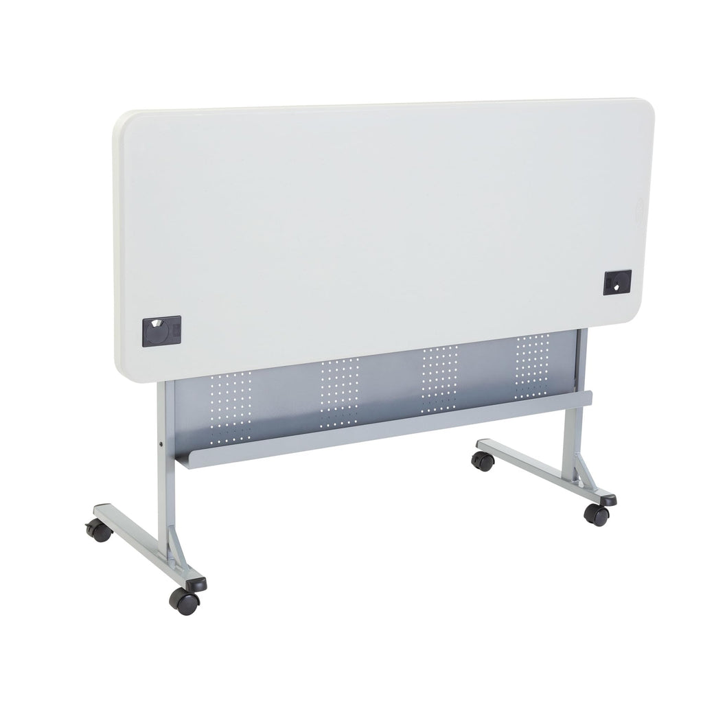 National Public Seating NPS BPFT Series 24x60 Plastic Flip-N-Store Training Table in Speckled Gray
