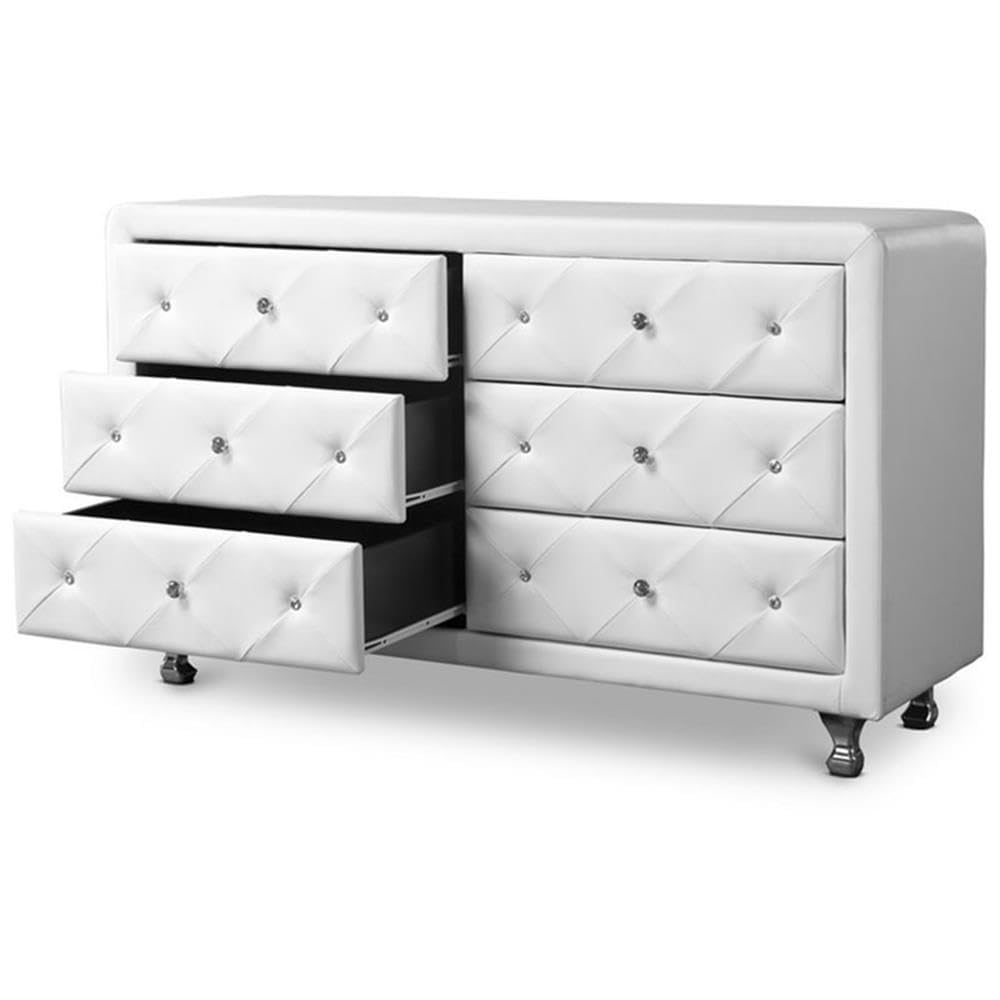 Baxton Studio BBT2030-Dresser-White Storage-chests, 21.6' x 51.75' x 18', White