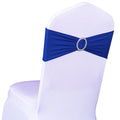 Sinssowl 100Pcs Stretch Wedding Royal Blue Chair Sashes Bands With Buckle Spandex Slider Sashes Bow Decorations 25 Colors (Royal