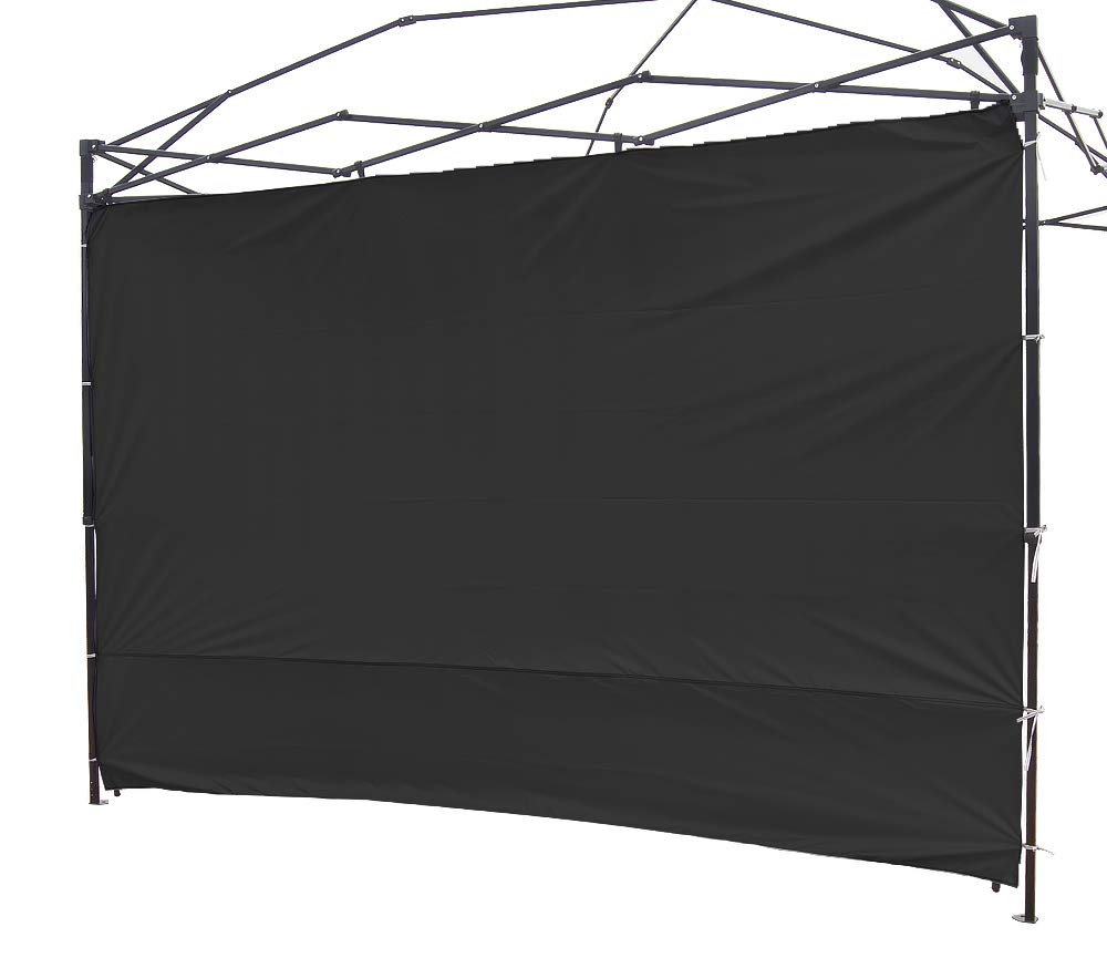 Canopy Sunwall Sidewall Gazebos Tent Waterproof For 8X8Ft Pop Up Canopy Straight Leg Gazebos Outdoor Instant Canopies 1 Pcs Blac