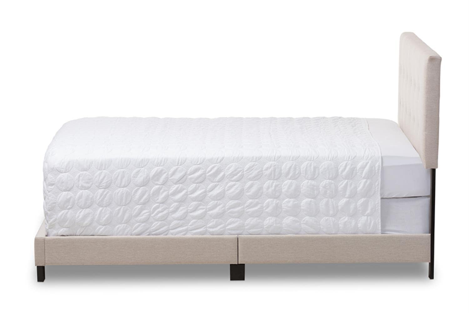 Baxton Studio Brookfield Grid-Tufting Bed Beige/King