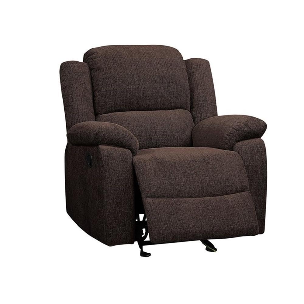 Acme Madden Chenille Upholstered Glide Recliner in Brown