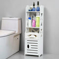 SS ARTS Free Standing Bathroom Cabinet with Door/Toilet Paper Holder Organizer/Bathroom Rack  White (Polyvinyl Chloride)
