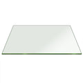Fab Glass and Mirror 36 Clear Square 3/8 Inch Thick Tempered Pencil Edge Polish Radius Corners Glass Table Top,