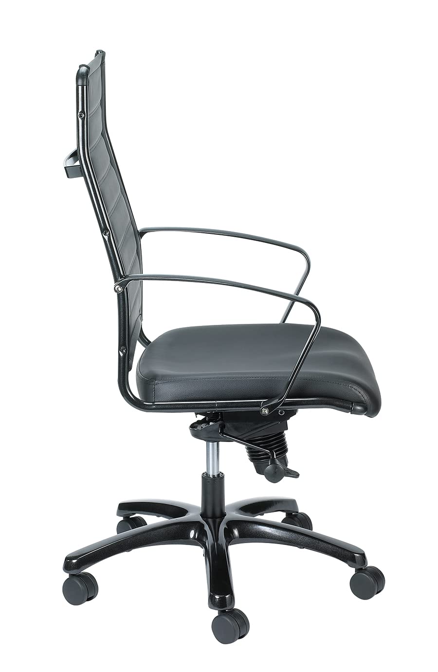 Eurotech Seating Europa Leather High Back Chair, Black