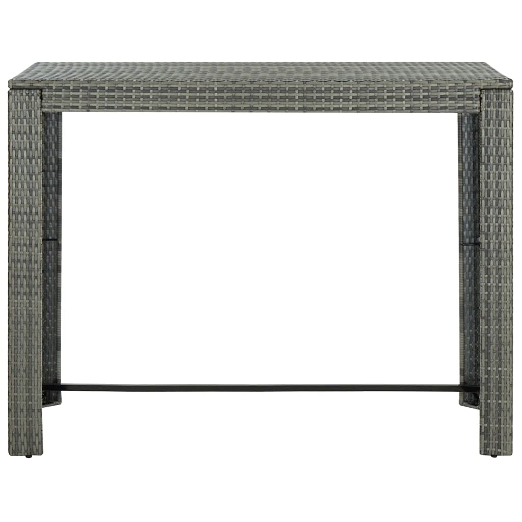 Patio Bar Table Gray 55.3&quot;x23.8&quot;x43.5&quot; Poly Rattan