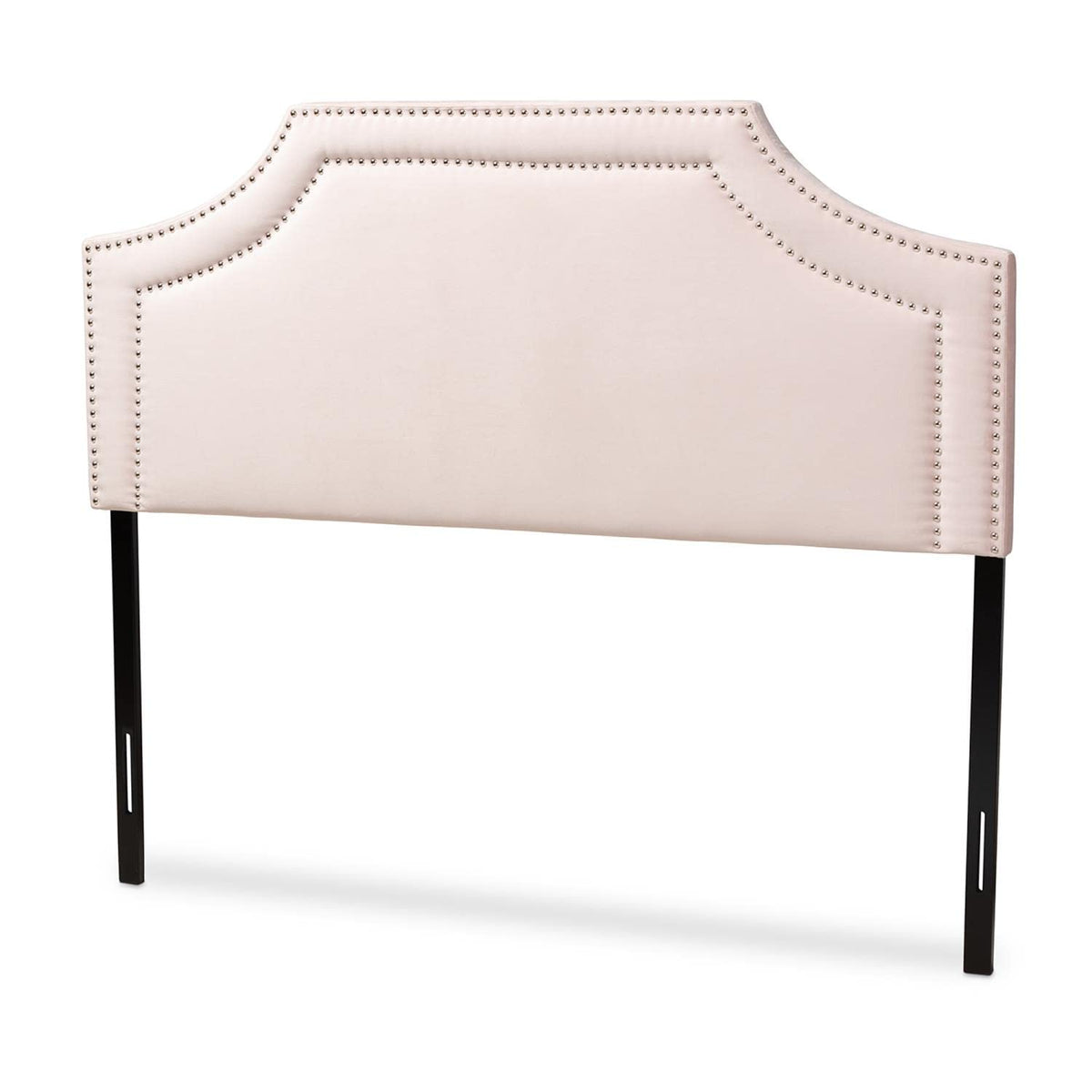 Baxton Studio Avignon Modern and Contemporary Light Pink Velvet Fabric Upholstered Full Size Headboard