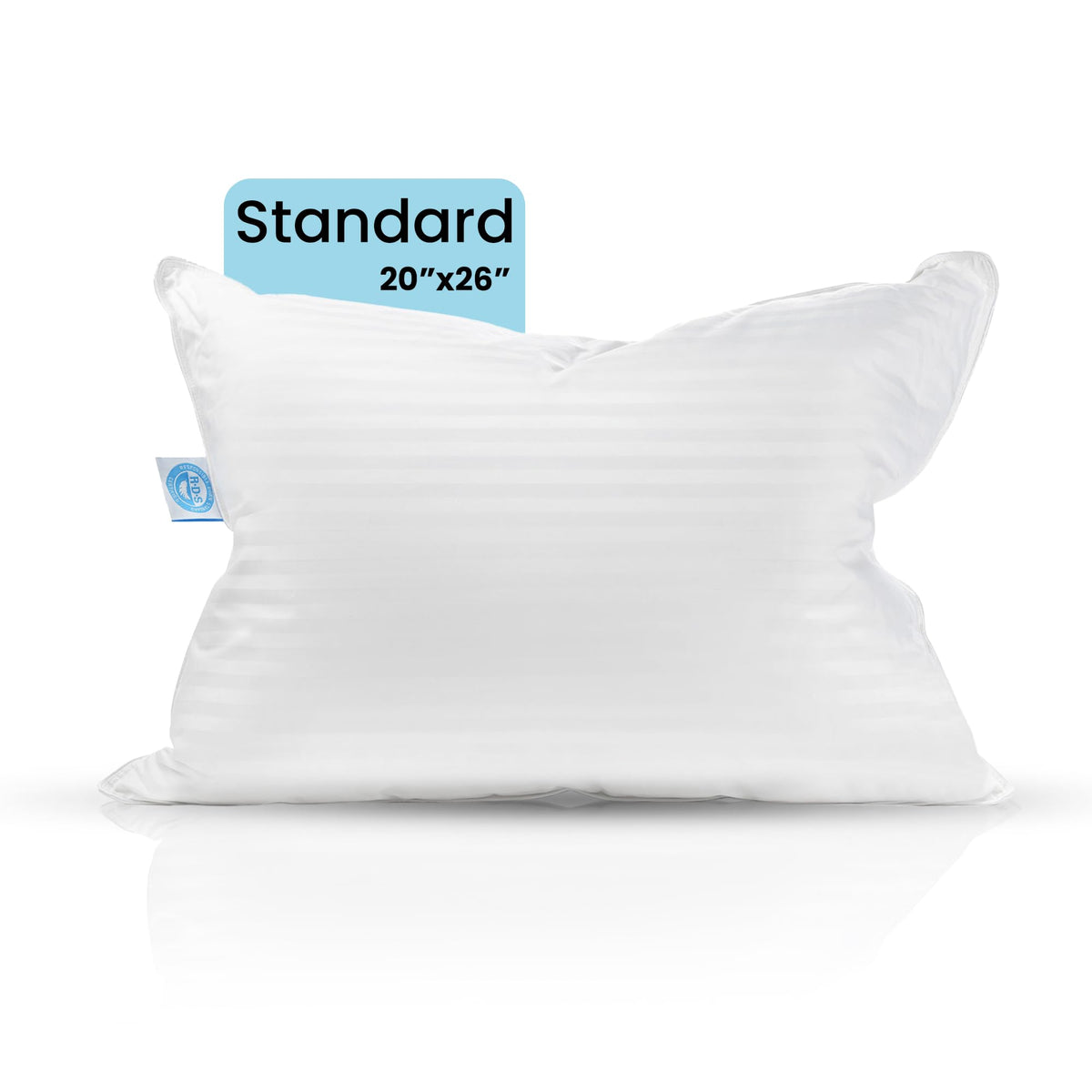 East Coast Bedding Balanced Dream Firm Pillow, Standard Pillow Medium Support, Standard Size 20X26 Inch Goose Feather Down Pillo