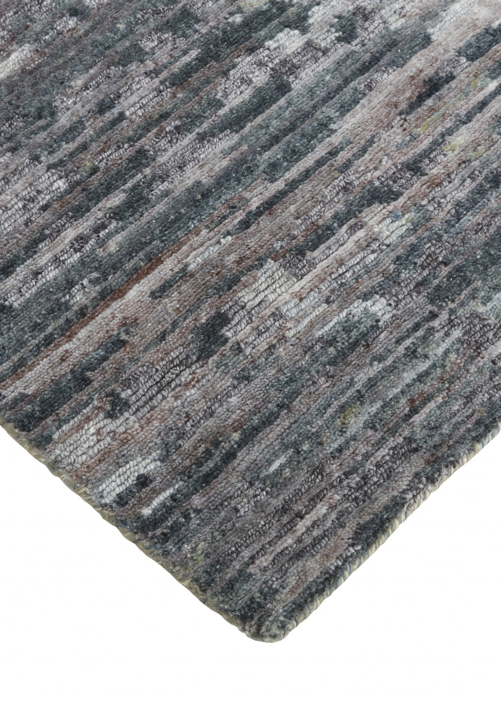 HomeRoots 513351 8 x 10 ft. Blue & Gray Wool Abstract Hand Knotted Rectangle Area Rug