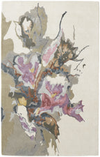 HomeRoots 513374 9 x 12 ft. Purple Pink & Green Wool Floral Hand Tufted Handmade Rectangle Area Rug