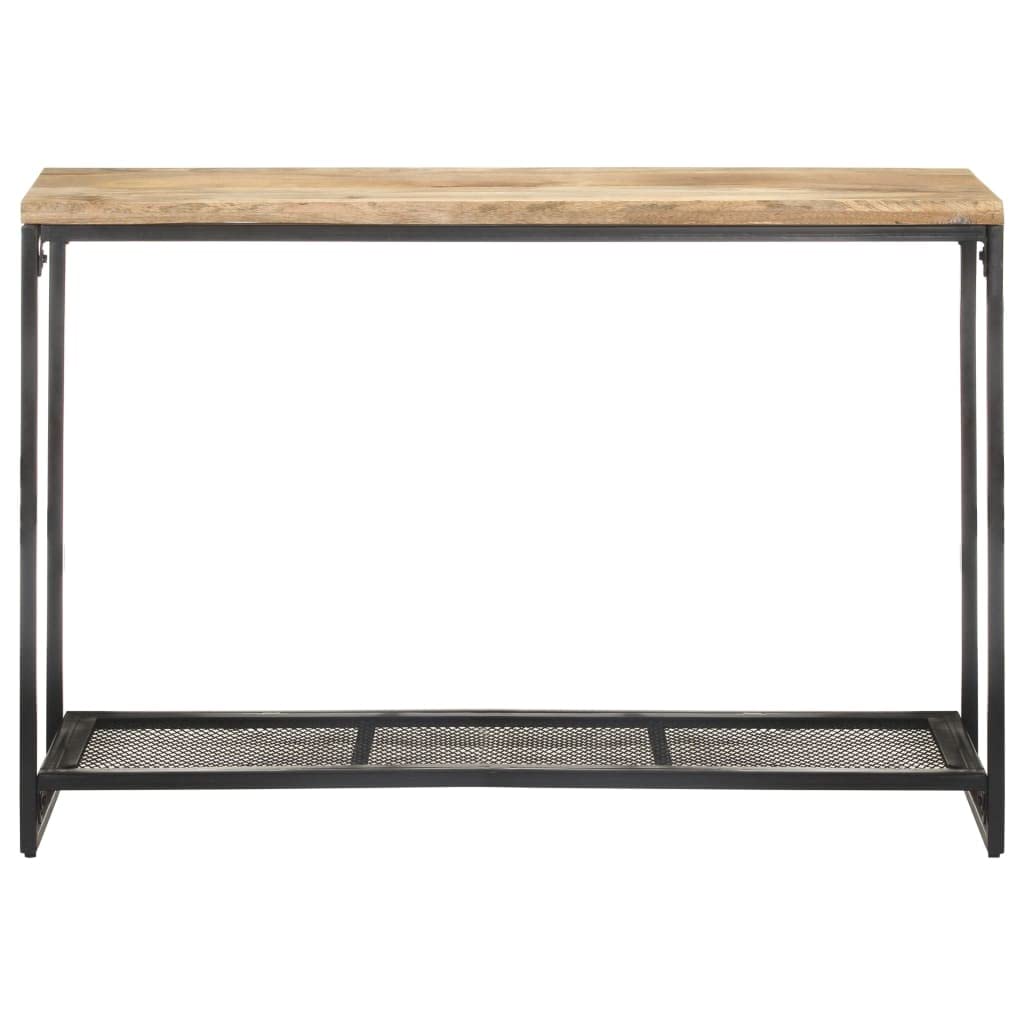 vidaXL Solid Mango Wood and Steel Console Table - Thumbnail 4
