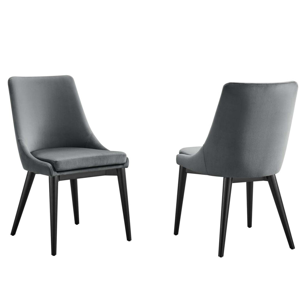 Modway Viscount 19&Quot; Modern Performance Velvet Dining Chair In Gray (Set Of 2)