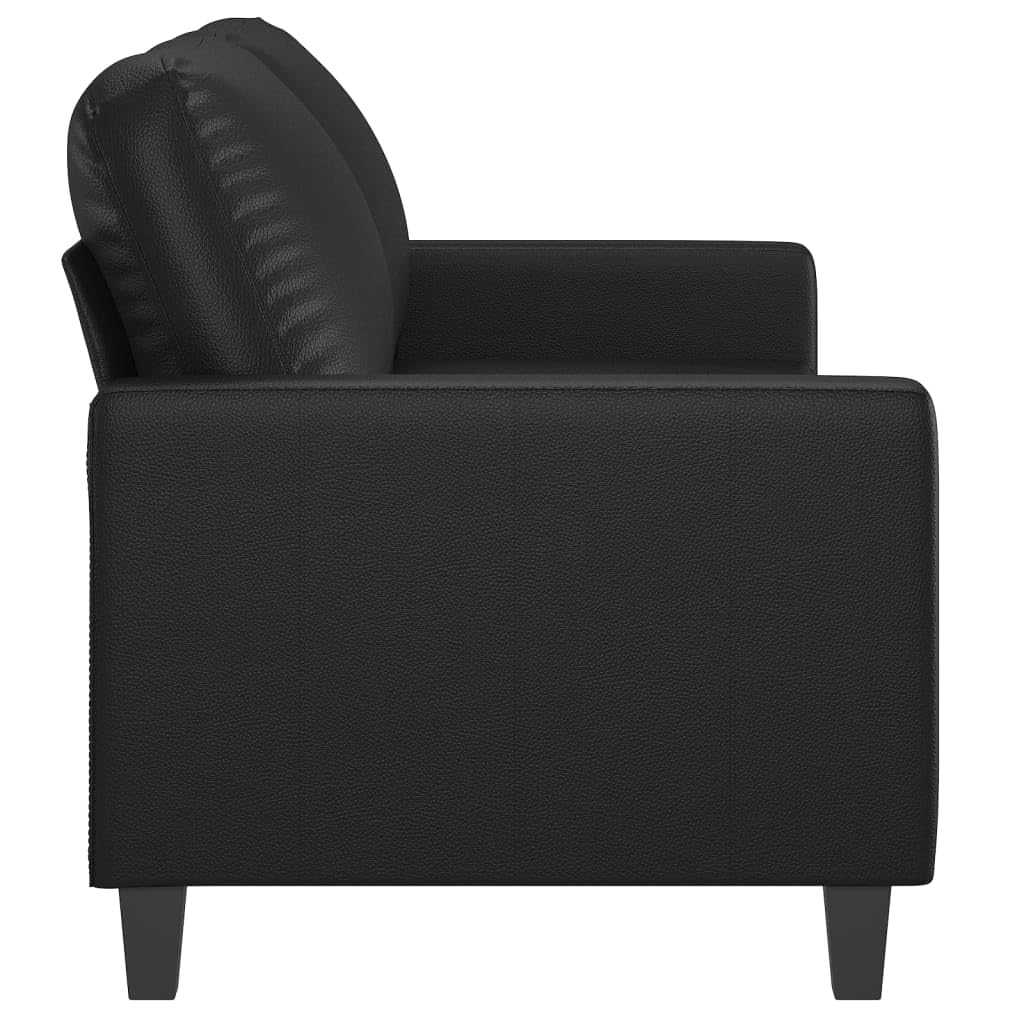 vidaXL - Black Faux Leather Sofa Chair - Modern Design with Comfortable Padding and Sturdy Frame - Perfect for Home or Office Use