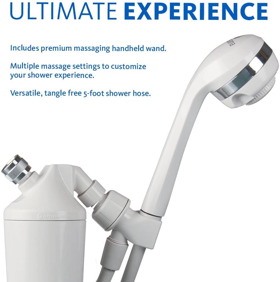 Aquasana Filtered Shower Head - Watersense Certified W/ Handheld Wand - Reduces Over 90% Of Chlorine From Hard Water - Carbon &
