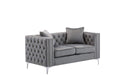 Lilola Home Lorreto Gray Velvet Loveseat