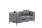 Lilola Home Lorreto Gray Velvet Loveseat