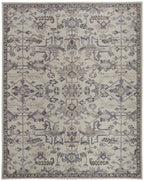 HomeRoots 513657 8 x 10 ft. Ivory & Gray Wool Floral Hand Tufted Handmade Stain Resistant Rectangle Area Rug