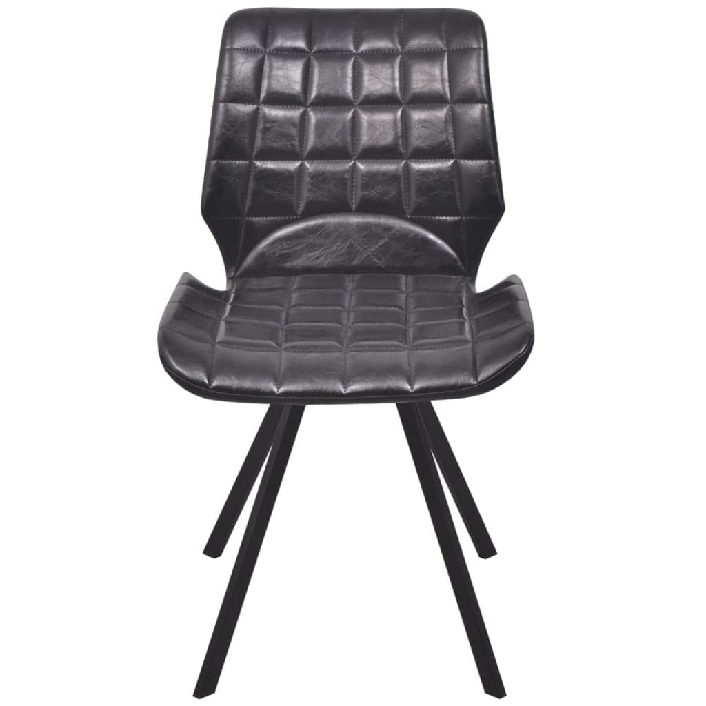 vidaXL Dining Chairs Set - 4 pcs Sleek Modern Design - Black Faux Leather Upholstery - Robust Steel Frame - Comfortable Foam Padded Seat
