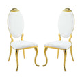 simple relax White and Gold Set of 2 Side Chair Finish