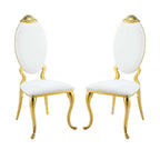 simple relax White and Gold Set of 2 Side Chair Finish